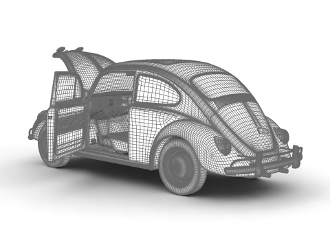 Volkswagen Beetle Herbie 1963 HQ 3D Model