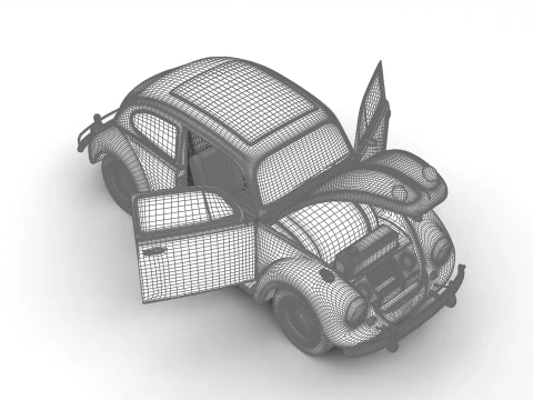 Volkswagen Beetle Herbie 1963 HQ 3D Model