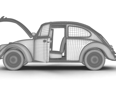 Volkswagen Beetle Herbie 1963 HQ 3D Model