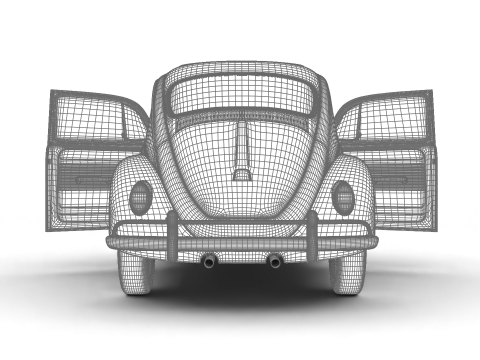 Volkswagen Beetle Herbie 1963 HQ 3D Model