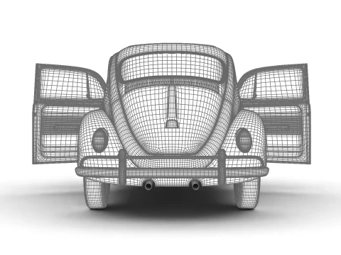 Volkswagen Beetle Herbie 1963 HQ 3D Model
