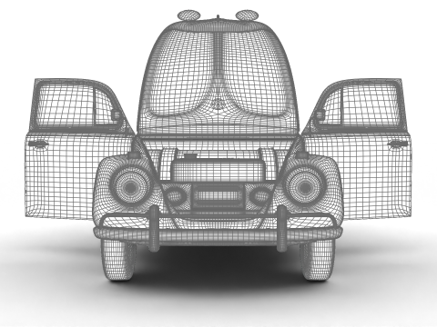 Volkswagen Beetle Herbie 1963 HQ 3D Model