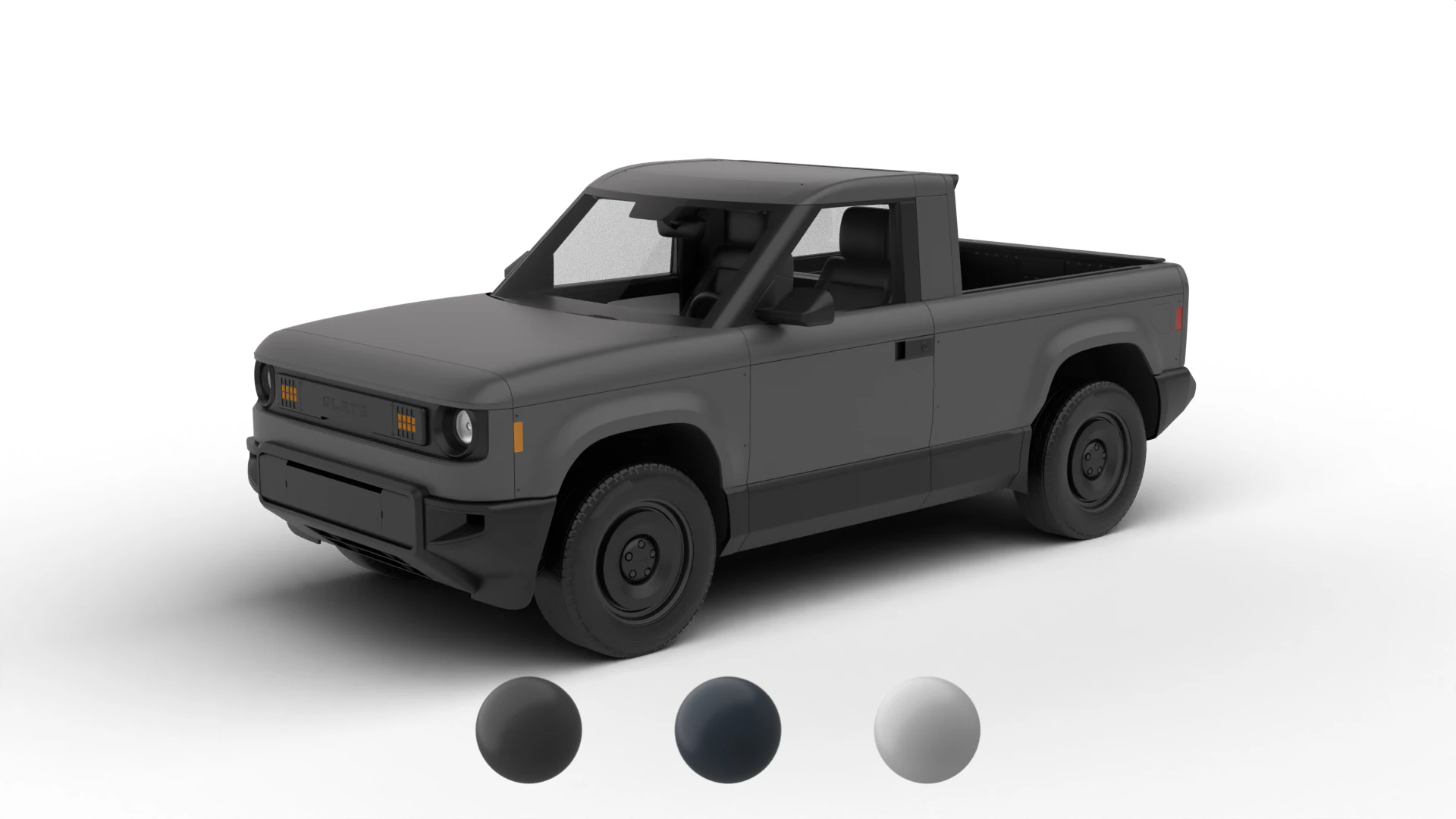 Slate Truck EV 2027 3D Model .c4d .max .obj .3ds .fbx .stl .blend