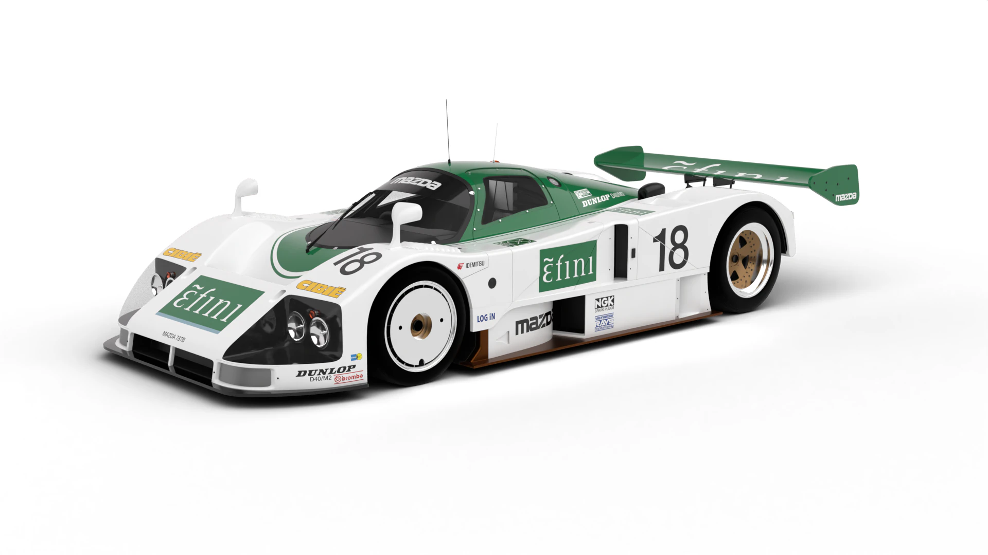 Mazda 787B Efini Racing 1991 3D Model .c4d .max .obj .3ds .fbx .stl .blend 