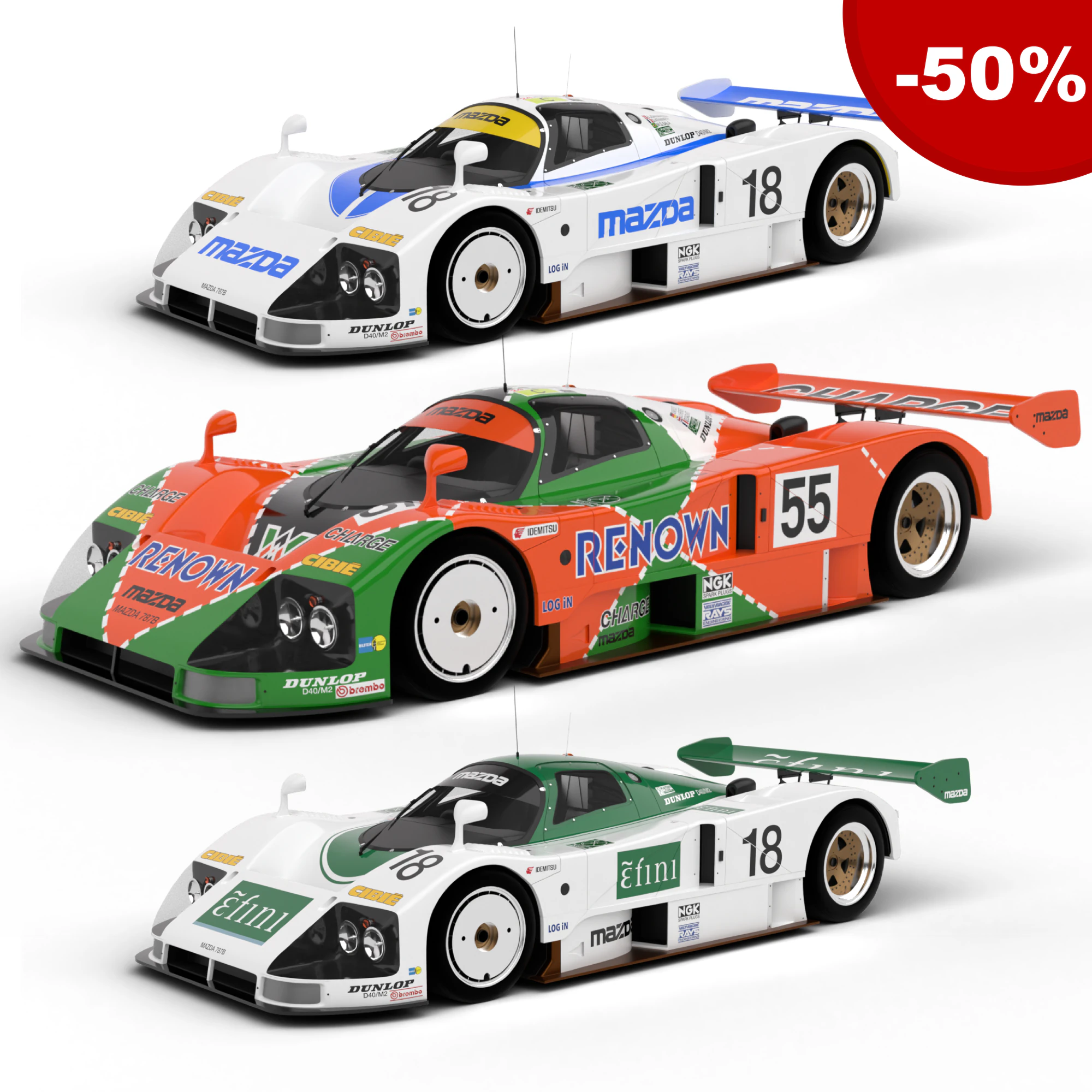 Pack Mazda 787B Racing 1991 HQ interior 3D Model .c4d .max .obj .3ds .fbx .stl .blend 