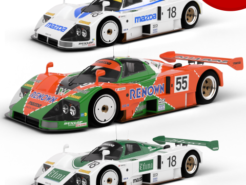 Pack Mazda 787B Racing 1991 HQ interior Model 3D
