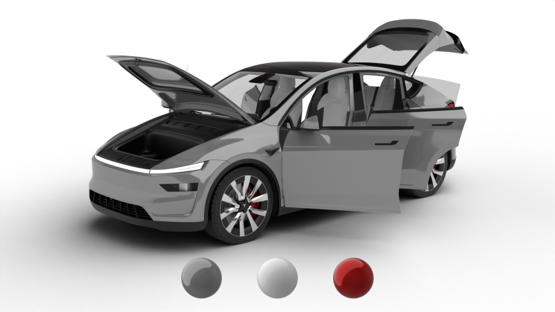 Tesla Model Y 2025 HQ 3Dモデル .c4d .max .obj .3ds .fbx .stl .blend