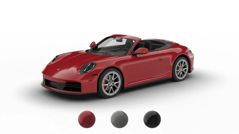 Porsche 911 Carrera S Cabrio 2025 3D Model .c4d .max .obj .3ds .fbx .stl .blend 
