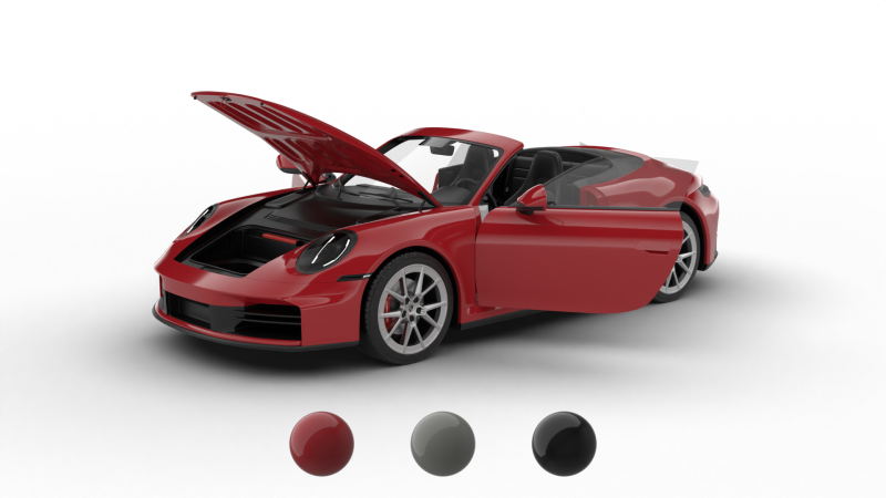 Porsche 911 Carrera S Cabrio 2025 HQ 3D Model .c4d .max .obj .3ds .fbx .stl .blend