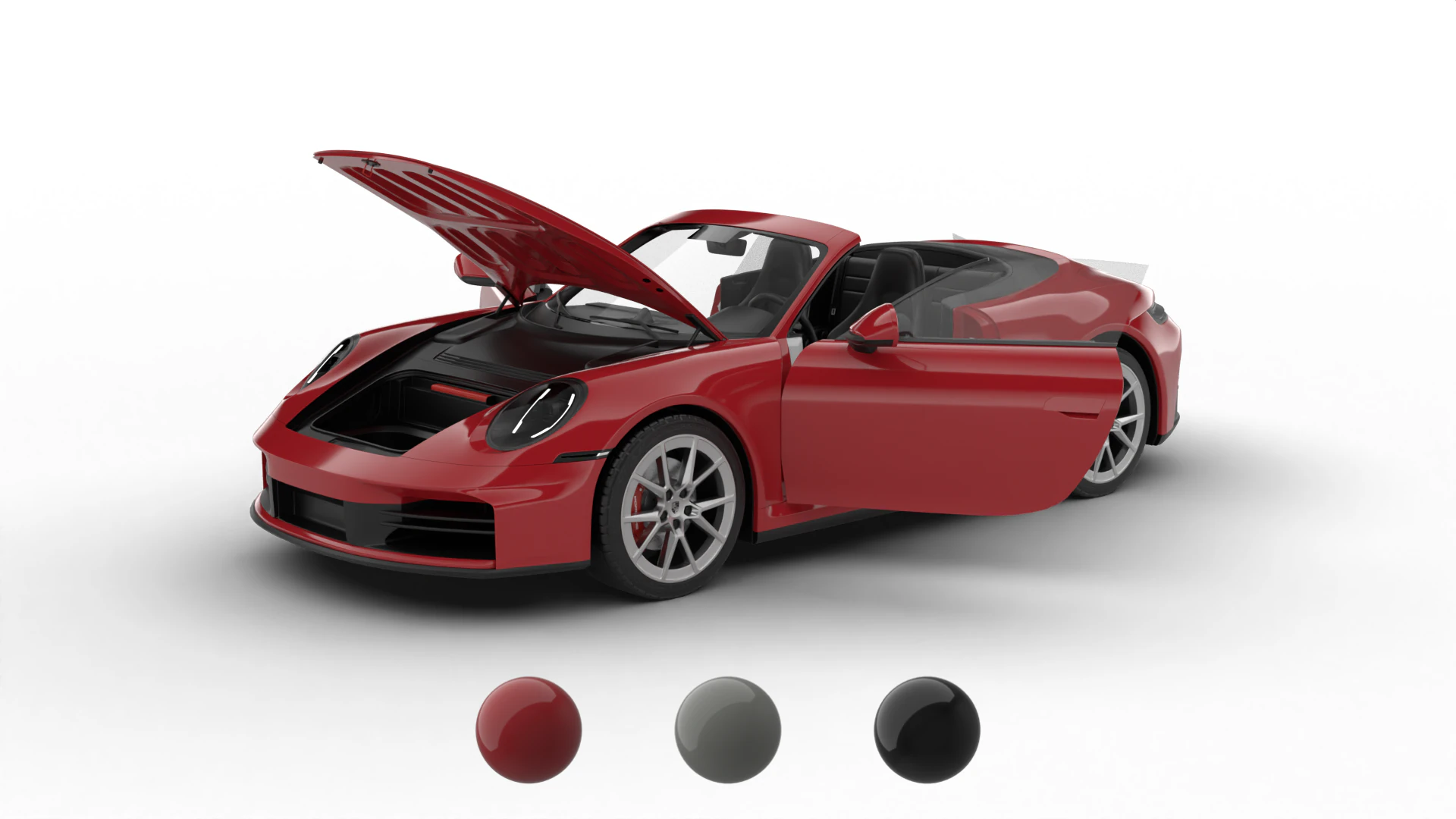 Porsche 911 Carrera S Cabrio 2025 HQ 3D Model .c4d .max .obj .3ds .fbx .stl .blend 