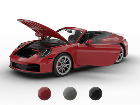 Porsche 911 Carrera S Cabrio 2025 HQ 3D Model