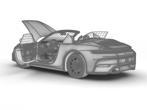 Porsche 911 Carrera S Cabrio 2025 HQ 3D Model