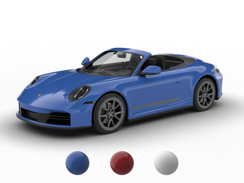 Porsche 911 Carrera T Cabrio 2025 3Dモデル