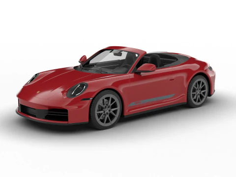 Porsche 911 Carrera T Cabrio 2025 3D Model