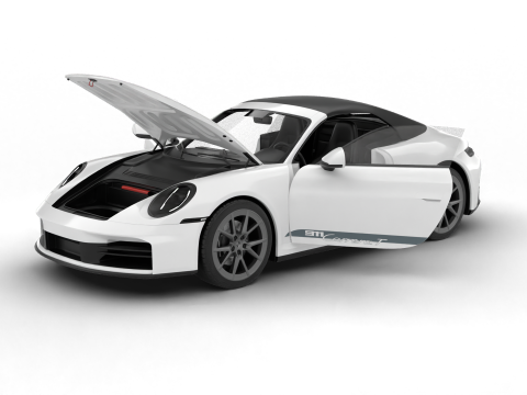 Porsche 911 Carrera T Cabrio 2025 HQ 3Dモデル