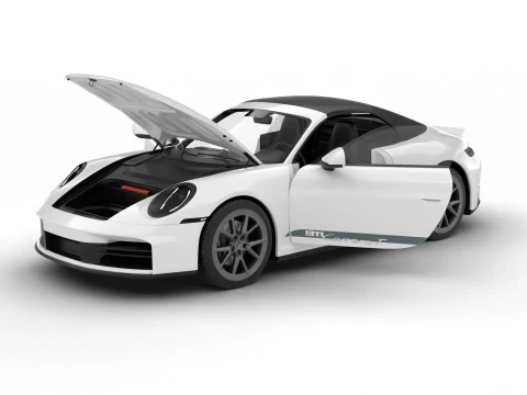 Porsche 911 Carrera T Cabrio 2025 HQ 3D Model