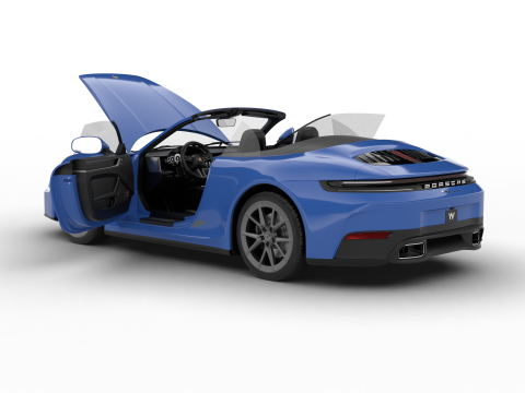 Porsche 911 Carrera T Cabrio 2025 HQ 3Dモデル