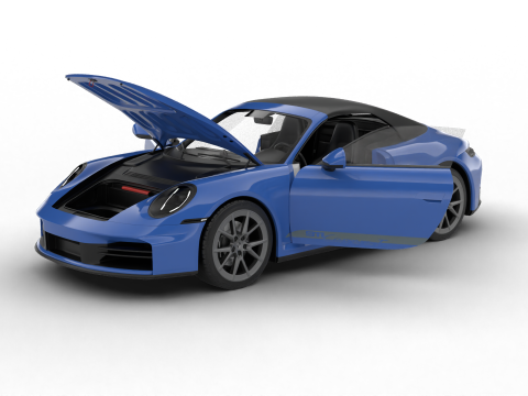 Porsche 911 Carrera T Cabrio 2025 HQ 3Dモデル