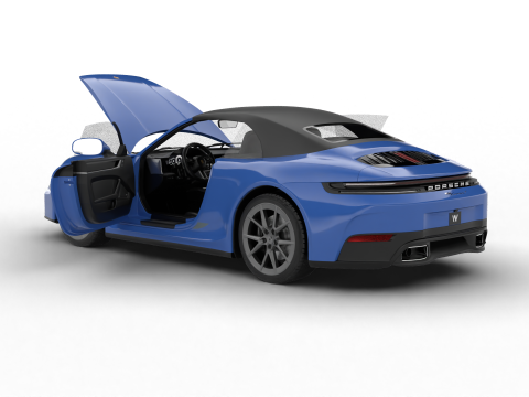 Porsche 911 Carrera T Cabrio 2025 HQ 3Dモデル