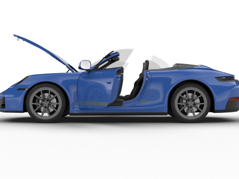 Porsche 911 Carrera T Cabrio 2025 HQ 3Dモデル
