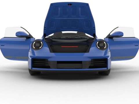 Porsche 911 Carrera T Cabrio 2025 HQ 3Dモデル