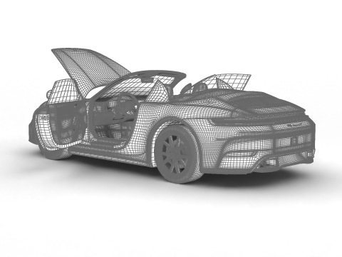 Porsche 911 Carrera T Cabrio 2025 HQ 3Dモデル