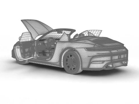 Porsche 911 Carrera T Cabrio 2025 HQ 3D Model