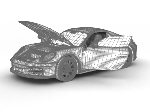 Porsche 911 Carrera T Cabrio 2025 HQ 3Dモデル