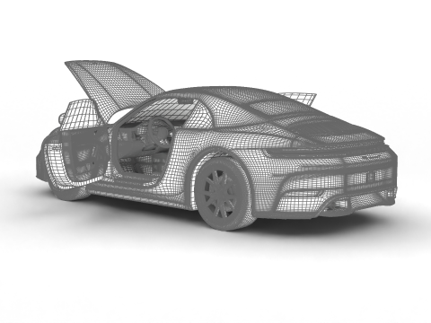 Porsche 911 Carrera T Cabrio 2025 HQ 3Dモデル