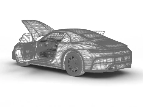 Porsche 911 Carrera T Cabrio 2025 HQ 3D Model