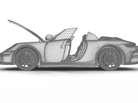 Porsche 911 Carrera T Cabrio 2025 HQ 3Dモデル