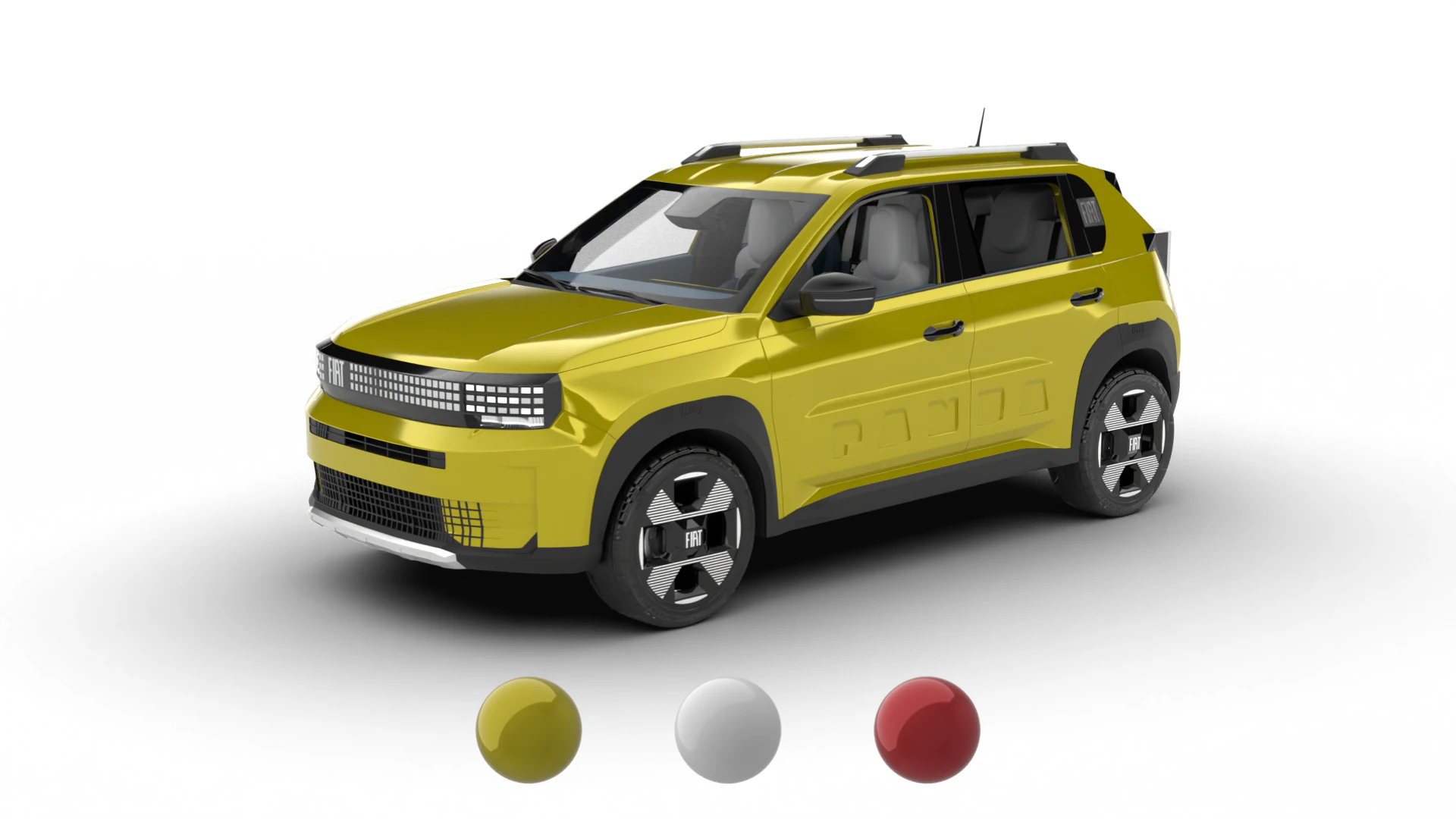 Fiat Grande Panda 2025 3D Model .c4d .max .obj .3ds .fbx .stl .blend 