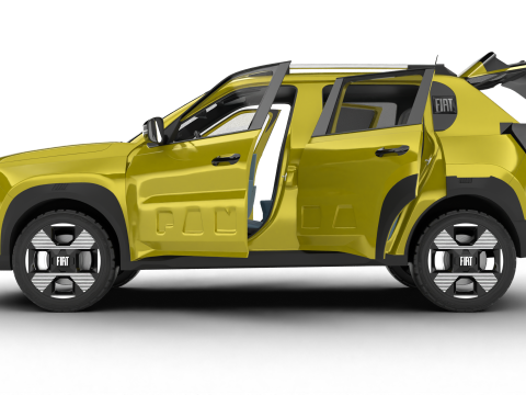 Fiat Grande Panda 2025 3D 모델