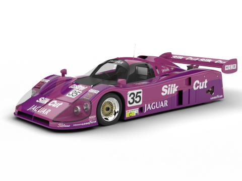 Jaguar XJR-9LM Le Mans Silk Cut Racing 1988 HQ 3D Модель