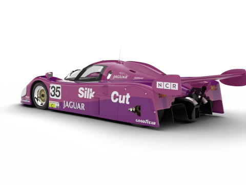 Jaguar XJR-9LM Le Mans Silk Cut Racing 1988 HQ 3D Model