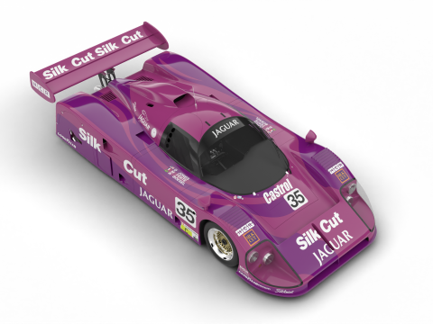 Jaguar XJR-9LM Le Mans Silk Cut Racing 1988 HQ 3D 모델