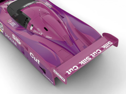 Jaguar XJR-9LM Le Mans Silk Cut Racing 1988 HQ 3D Model