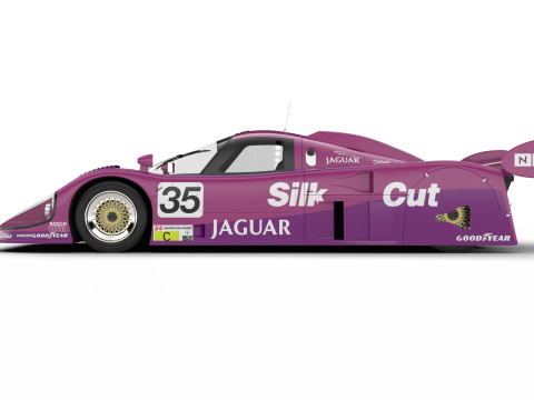 Jaguar XJR-9LM Le Mans Silk Cut Racing 1988 HQ 3D 모델