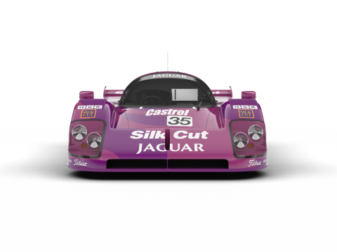 Jaguar XJR-9LM Le Mans Silk Cut Racing 1988 HQ 3D 모델