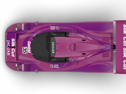 Jaguar XJR-9LM Le Mans Silk Cut Racing 1988 HQ 3D 모델