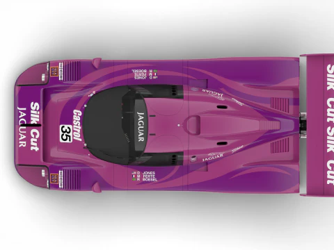 Jaguar XJR-9LM Le Mans Silk Cut Racing 1988 HQ 3D Model