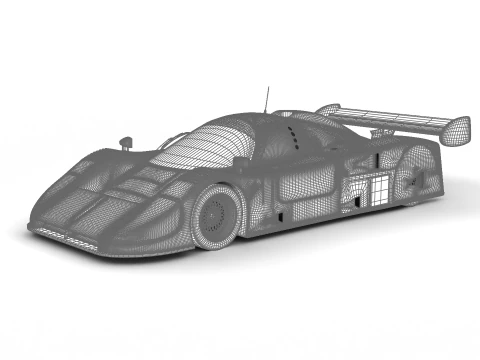 Jaguar XJR-9LM Le Mans Silk Cut Racing 1988 HQ 3D Model