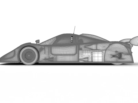 Jaguar XJR-9LM Le Mans Silk Cut Racing 1988 HQ 3D Model