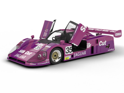 Jaguar XJR-9LM Le Mans Silk Cut Racing 1988 HQ Modèle 3D