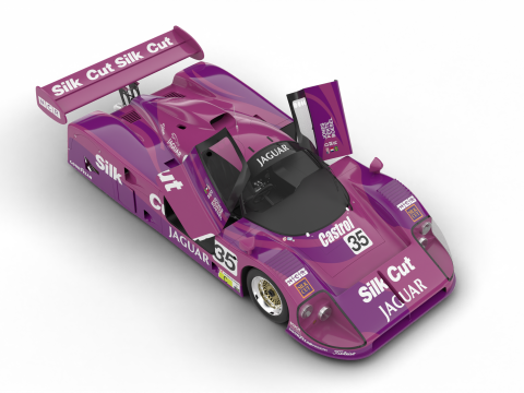 Jaguar XJR-9LM Le Mans Silk Cut Racing 1988 HQ Modelo 3D