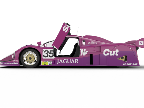 Jaguar XJR-9LM Le Mans Silk Cut Racing 1988 HQ Modelo 3D