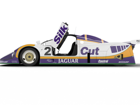 Jaguar XJR-9 Silk Cut Racing 1988 HQ 3D Model