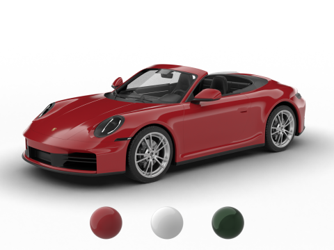 Porsche 911 Carrera Cabrio 2025 Modello 3D