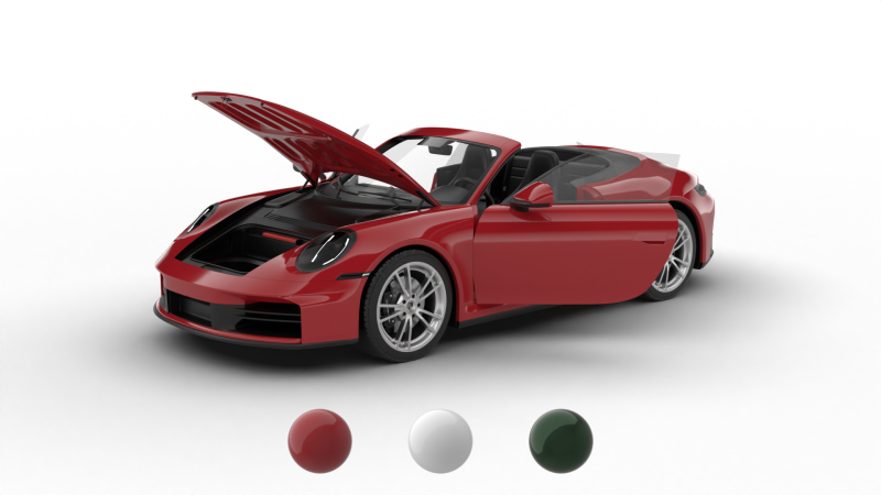 Porsche 911 Carrera Cabrio 2025 HQ 3D Model .c4d .max .obj .3ds .fbx .stl .blend 