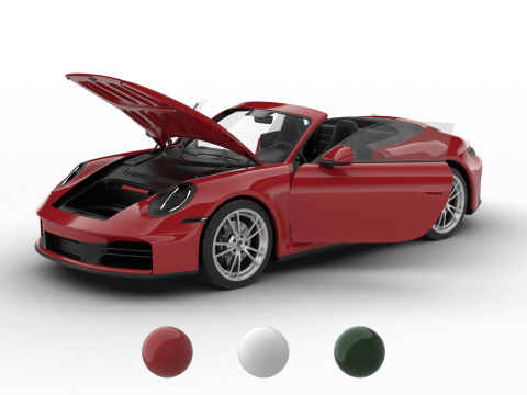 Porsche 911 Carrera Cabrio 2025 HQ Modello 3D